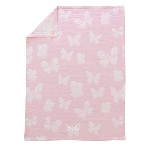 Pottery Barn Kids Jacquard Butterfly Organic Muslin Baby Blanket